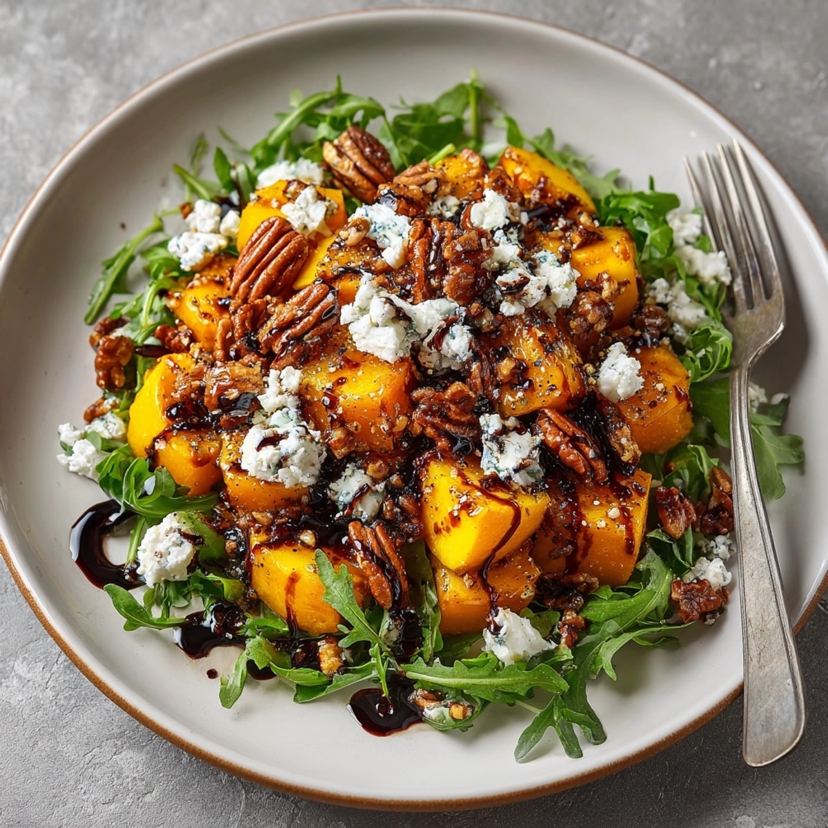 Visualizing this amazing roasted apple and butternut squash salad topped to perfection today.