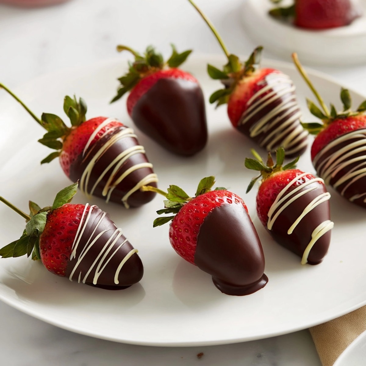 Homemade chocolate covered strawberries dipped in rich dark chocolate, ready for a romantic dessert.