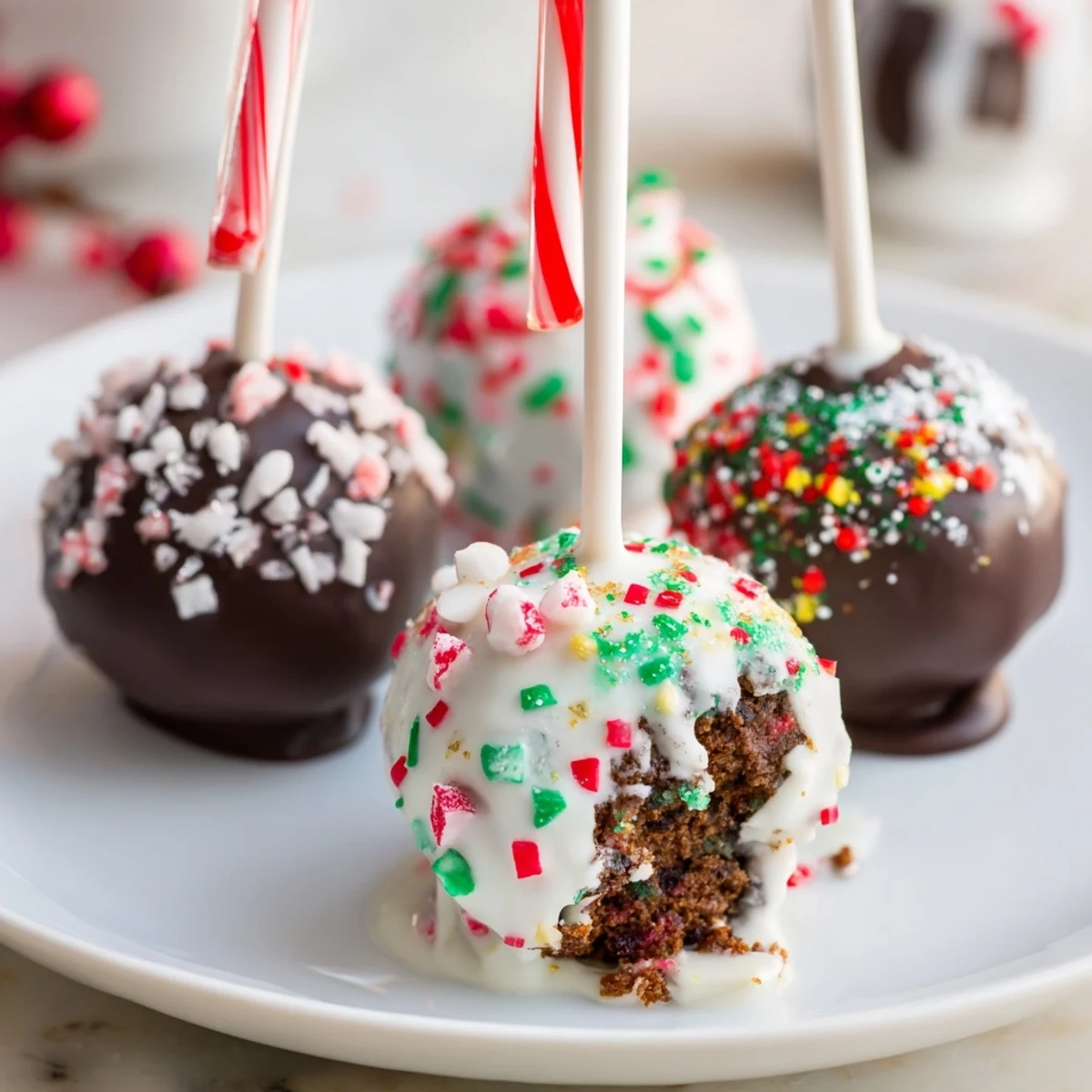 Festive Christmas Cookie Truffle Pops