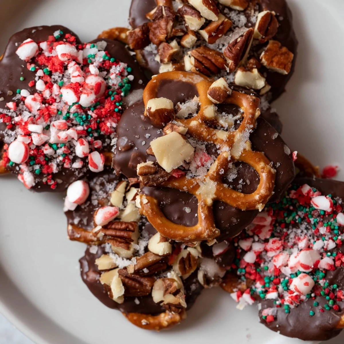Irresistible chocolate-covered pretzel thins, perfect for sharing or holiday gifting delight.  