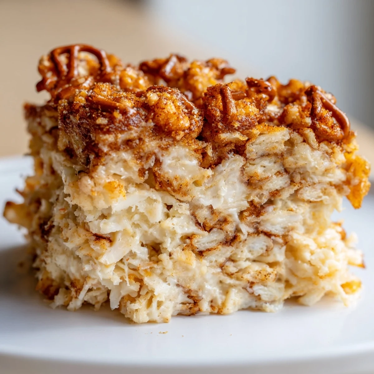 Warm Cheesy Pretzel Churro Cake Pancake Bars, served fresh, bursting with flavor and textures.