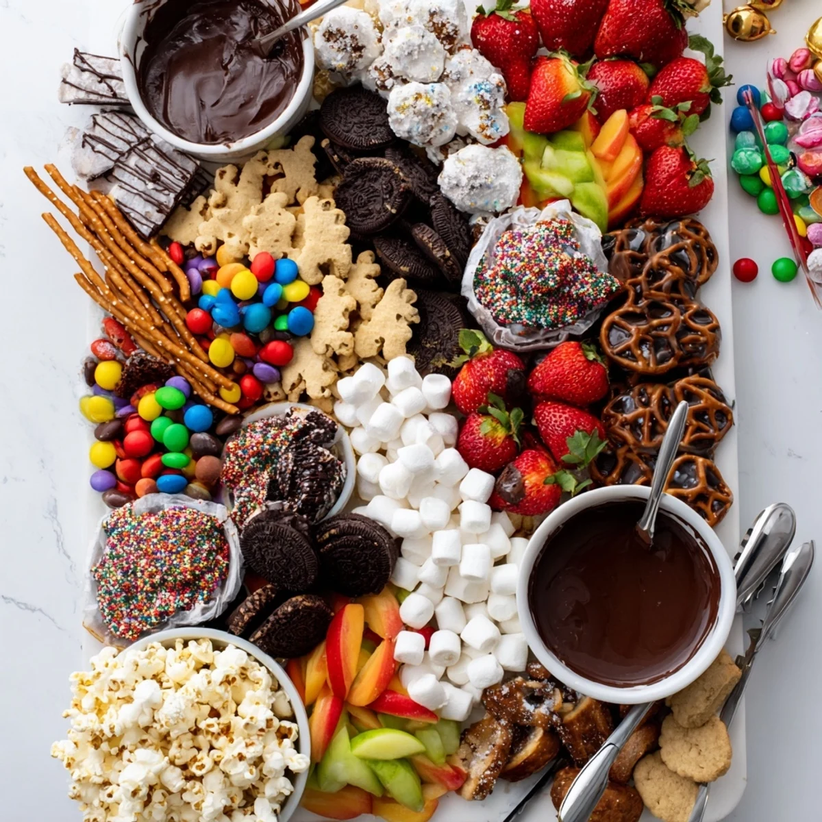 Festive dessert boards showcasing colorful, delicious snacks for sharing at gatherings.  
