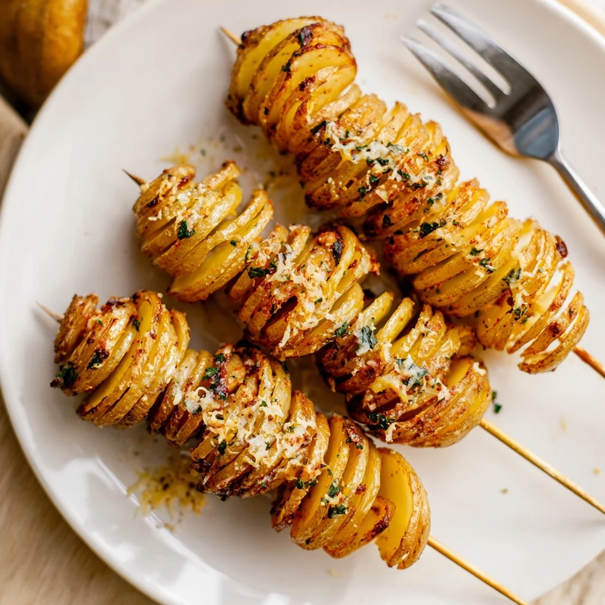 Crispy air-fryer tornado potatoes, perfectly seasoned and ready for dipping delights.