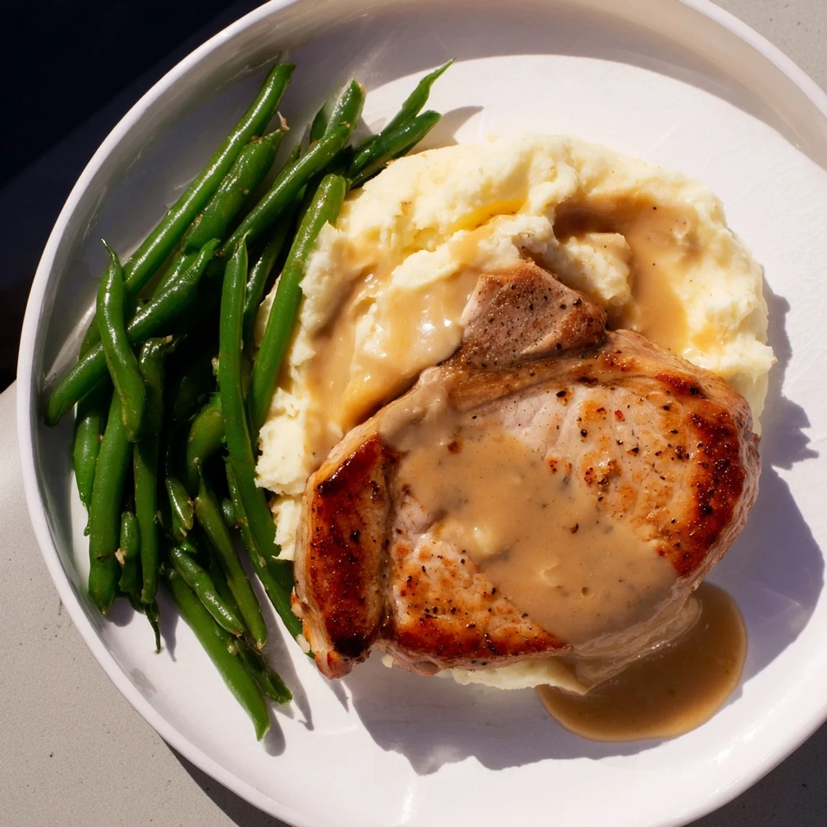 Pork Chops Cheddar Mash