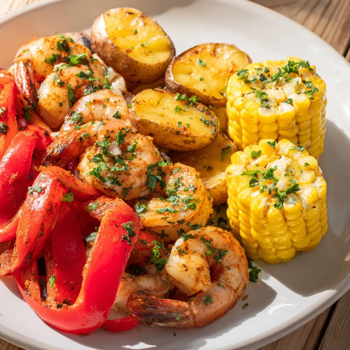 Cajun Shrimp Sweet Corn Platter