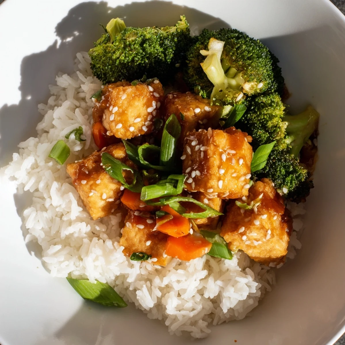 Sesame Tofu Broccoli Rice