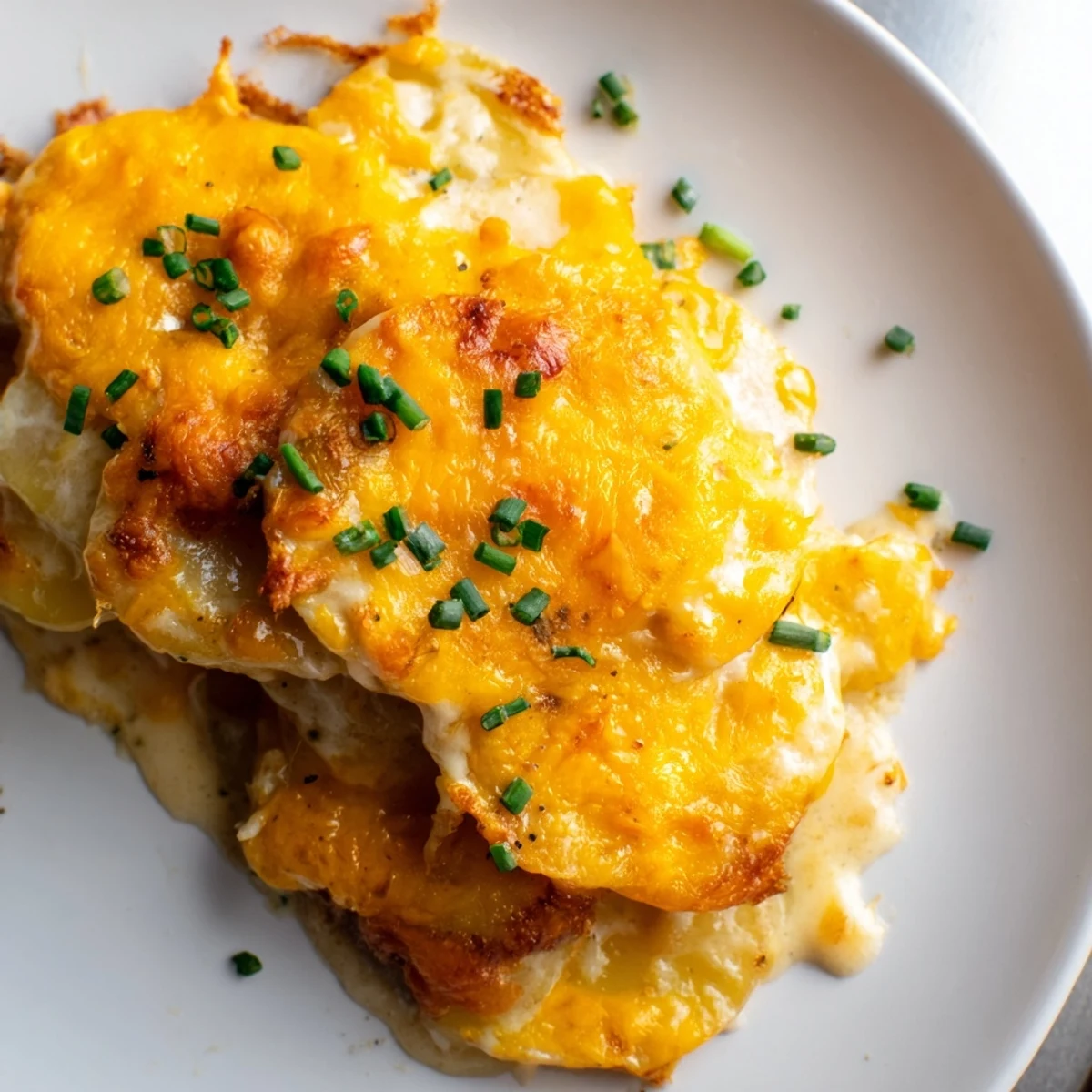 Golden, bubbly cheesy scalloped potatoes, a comforting Southern side, baked until perfectly tender and creamy.