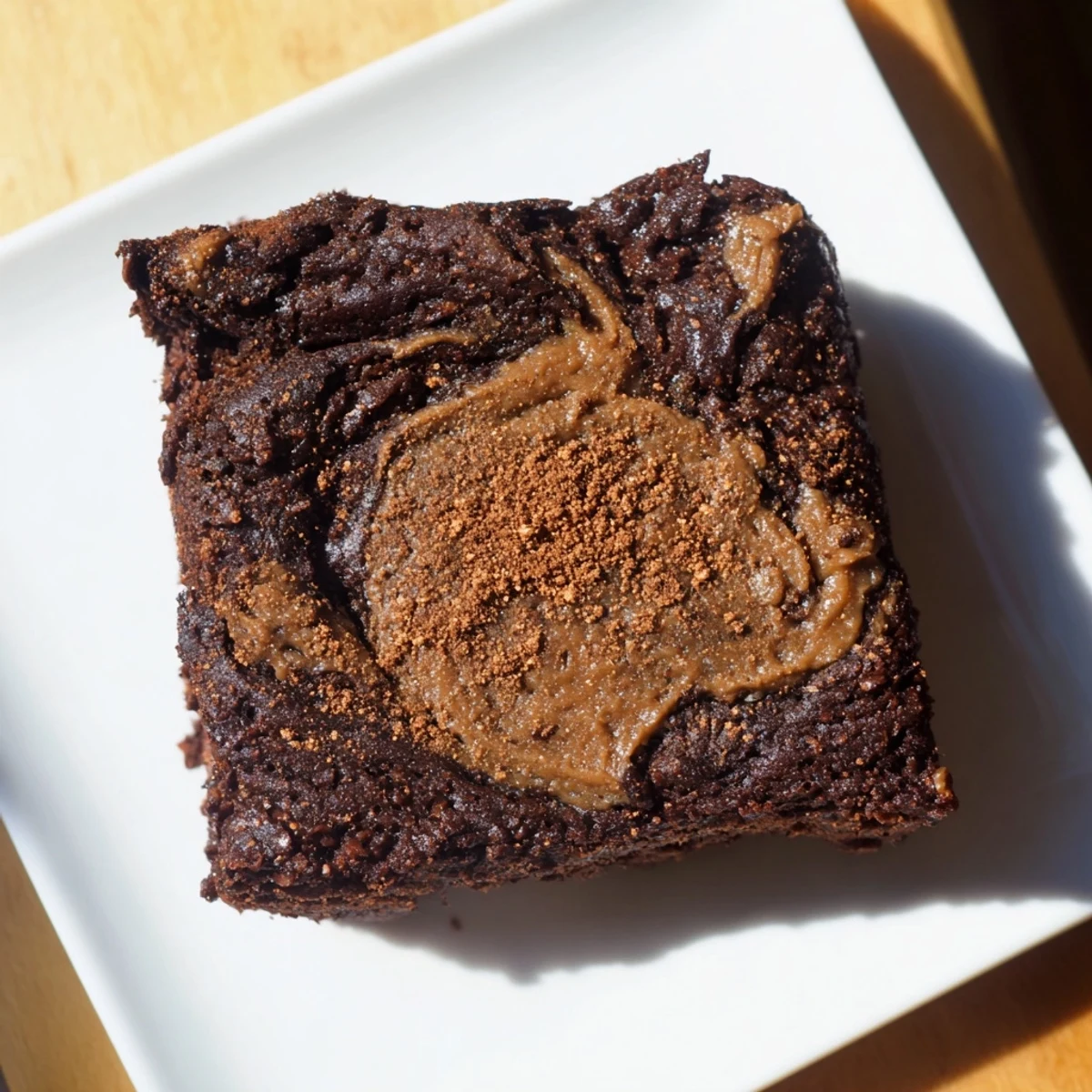 Warm, dark brown Pumpkin Workout Brownies, cut into squares, ready to be enjoyed after a workout!