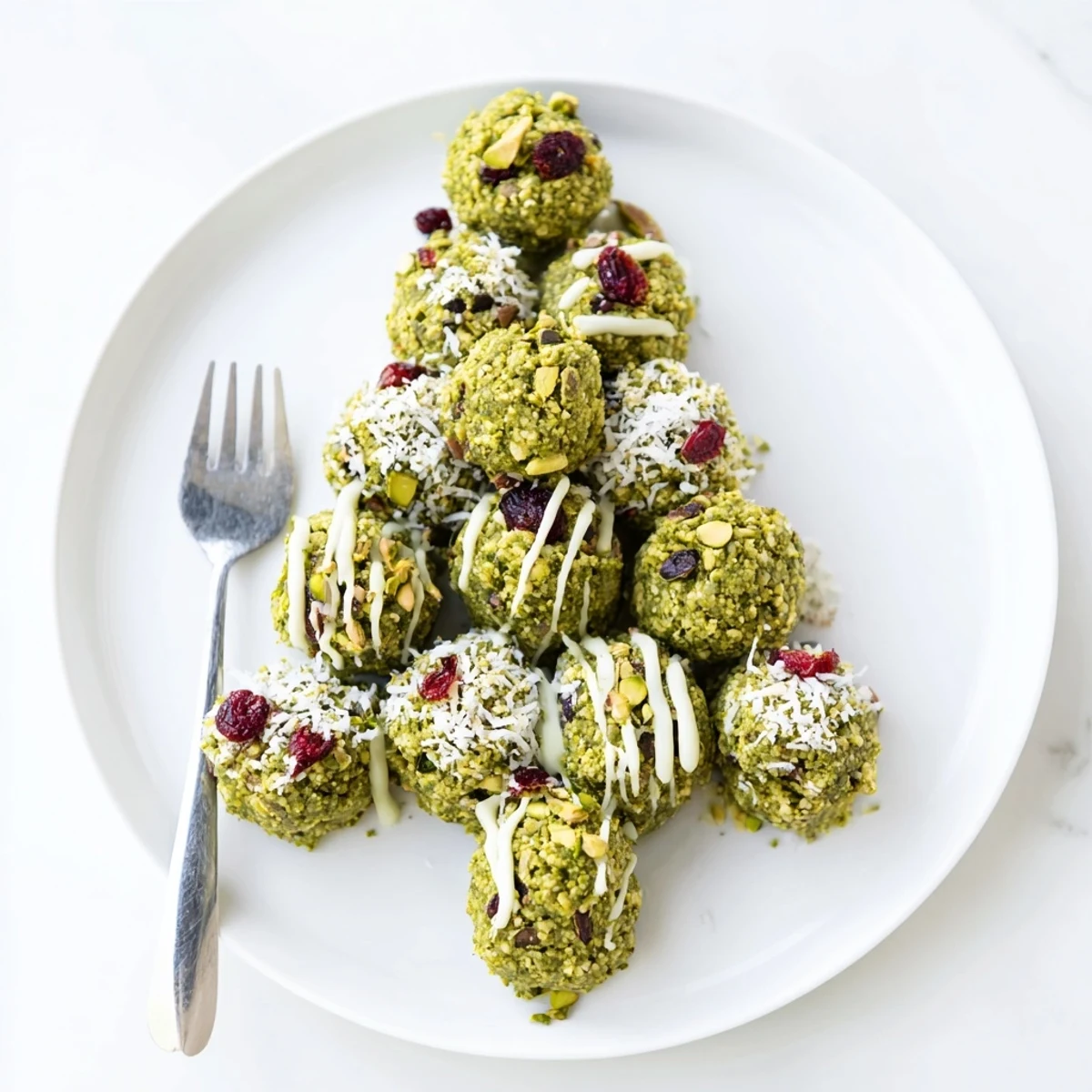 These delicious Matcha Pistachio Christmas Tree Energy Bites offer a healthy, no-bake treat with a beautiful appearance.