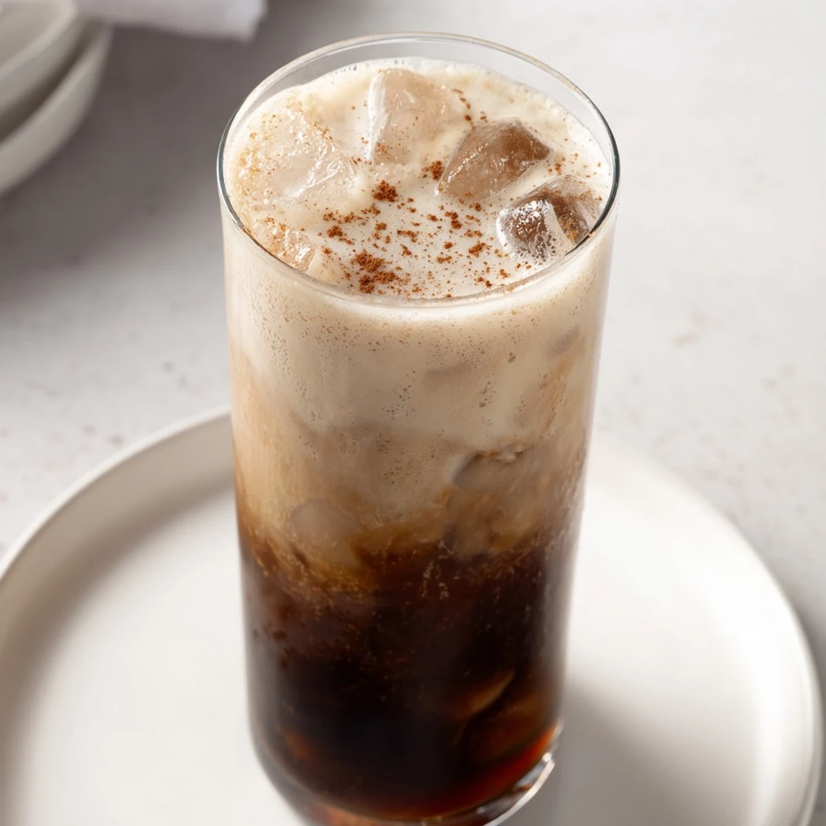 Rich espresso and oat milk create a delicious Iced Brown Sugar Oat Latte, perfect for summer.