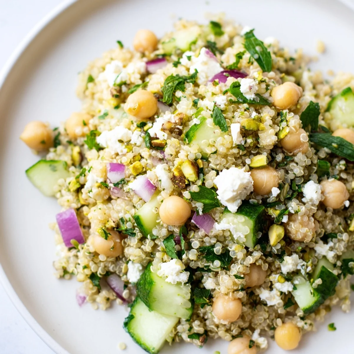 Freshly tossed Jennifer Aniston Salad, showcasing vibrant herbs and a tangy lemon dressing for a light lunch.