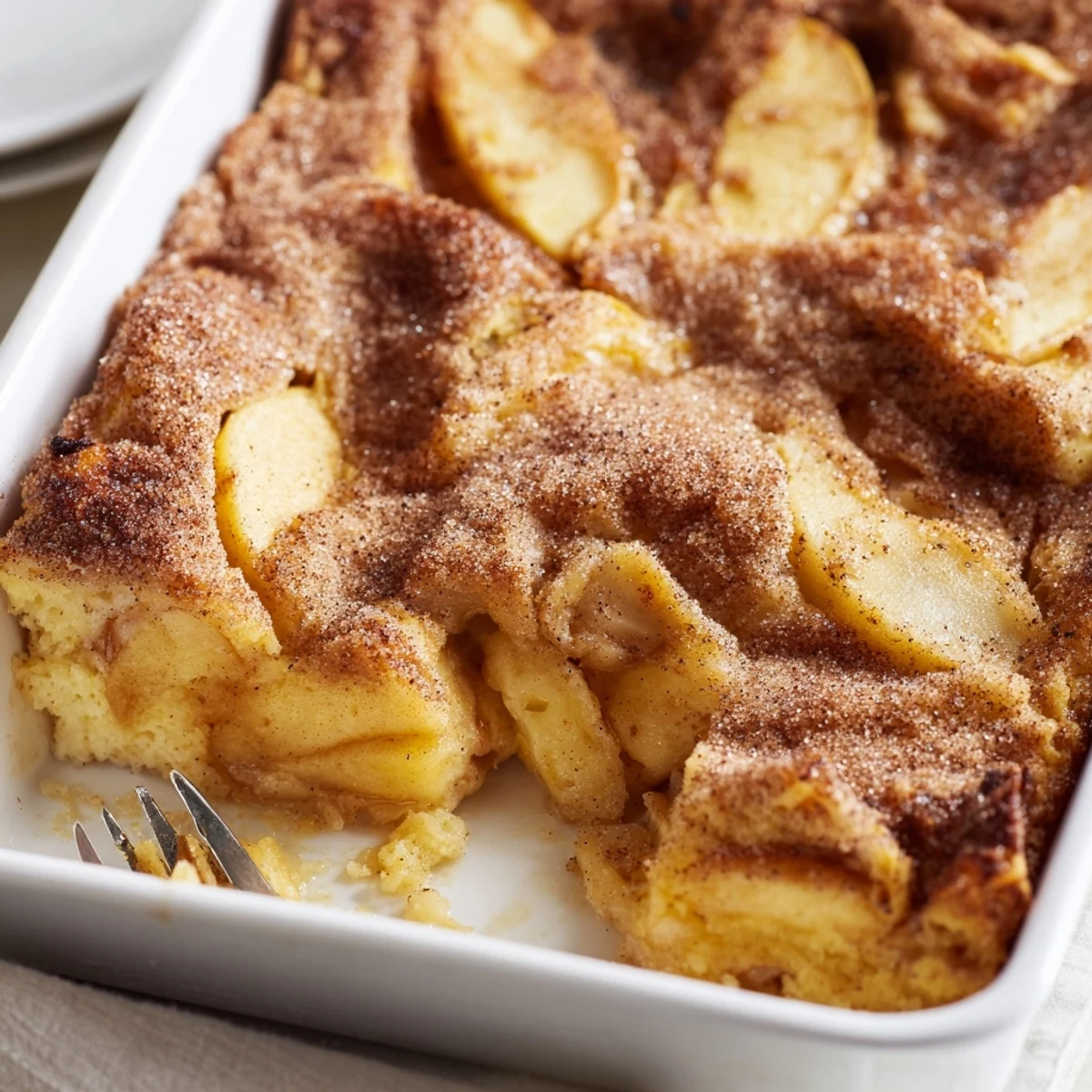 Moist Baked Apple Cake with spiced apples baked into a golden cake, perfect with crème fraîche or vanilla yogurt.