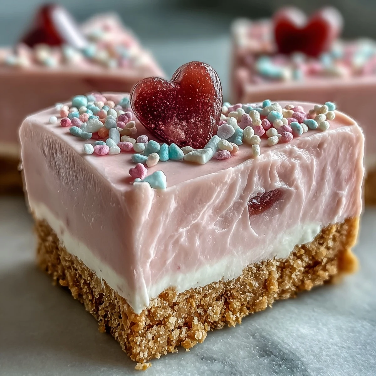 Ready to serve, this homemade Candy Hearts Fake Cake is decorated with conversation hearts, ideal for festive gatherings or a sweet treat.