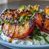 Grilled Peach Burrata Honey Salad
