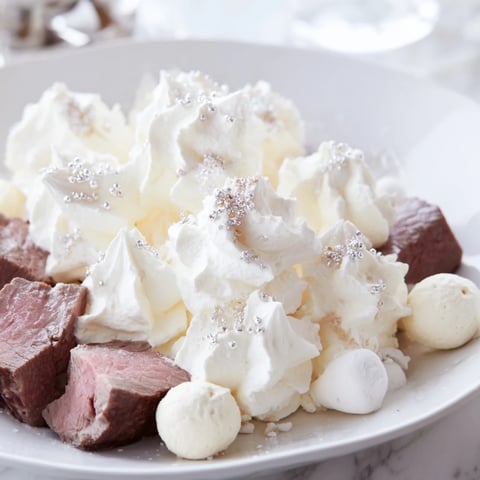 A visually stunning, whimsical photo: the Fluffy Clouds Lamb Baby Shower Board, brimming with treats!