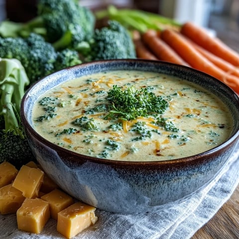 Steaming bowls of homemade broccoli cheddar soup garnished with extra cheddar and black pepper.
