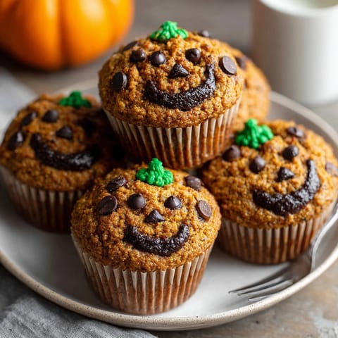 Close-up of moist whole wheat pumpkin muffins showcasing a simple, delicious homemade autumn dessert.