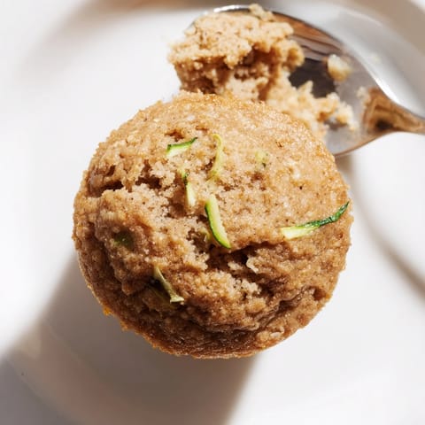 Delicious, high-protein Protein Cinnamon Zucchini Muffins with moist texture and spice aroma.