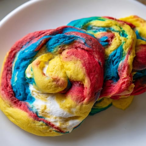 Colorful cloud bread with a light texture, ideal for festive parties or snacks.  