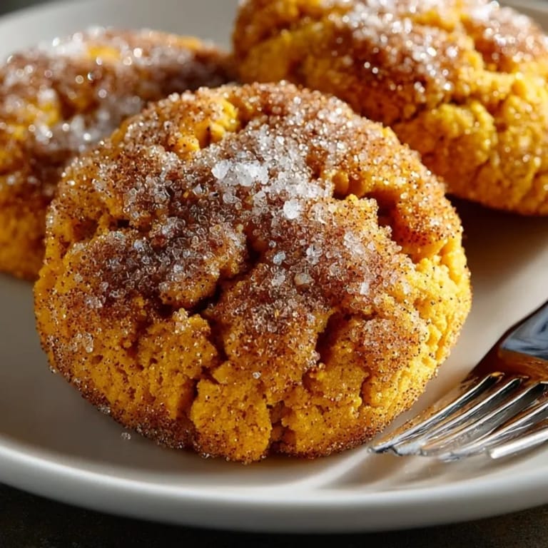 Soft, chewy Pumpkin Spice Sugar Cookies cooling on a wire rack after baking.