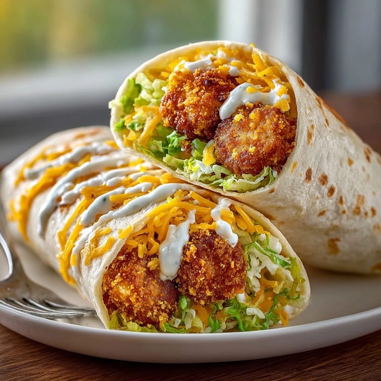 Bite-sized crispy chicken ranch snack wrap, perfect for a tasty and portable lunch.