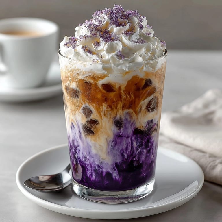 Enjoy this homemade Iced Ube Latte; a cool and delicious Filipino-inspired drink.
