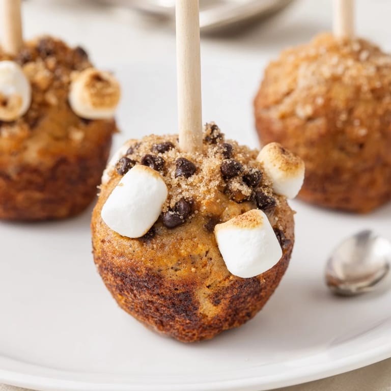 Deliciously spiced smores cinnamon sugar maple ginger muffin pops, ideal for dessert parties.