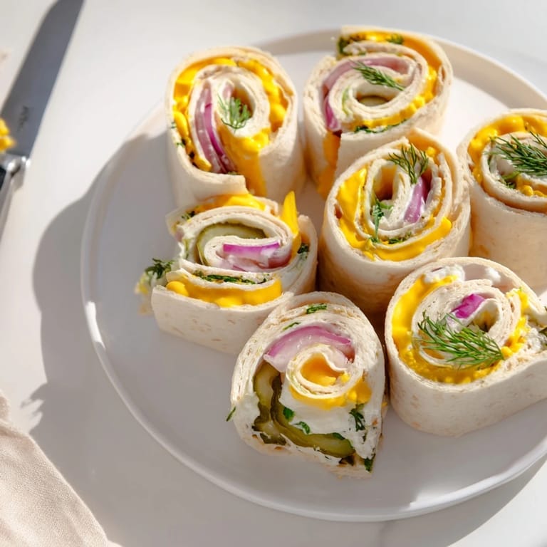 Tasty pickle-in-a-blanket appetizer arranged on a platter, ideal for casual parties.