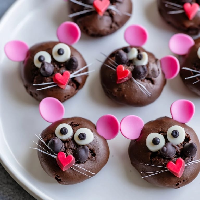 Warm, freshly baked Silly Rat Cake Brownie Bites, perfect for parties and a fun, whimsical dessert.
