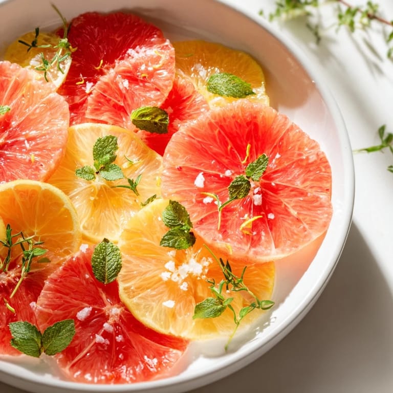 Vibrant arrangement of citrus slices on a fruit board, perfect for a sunny brunch or snack time.