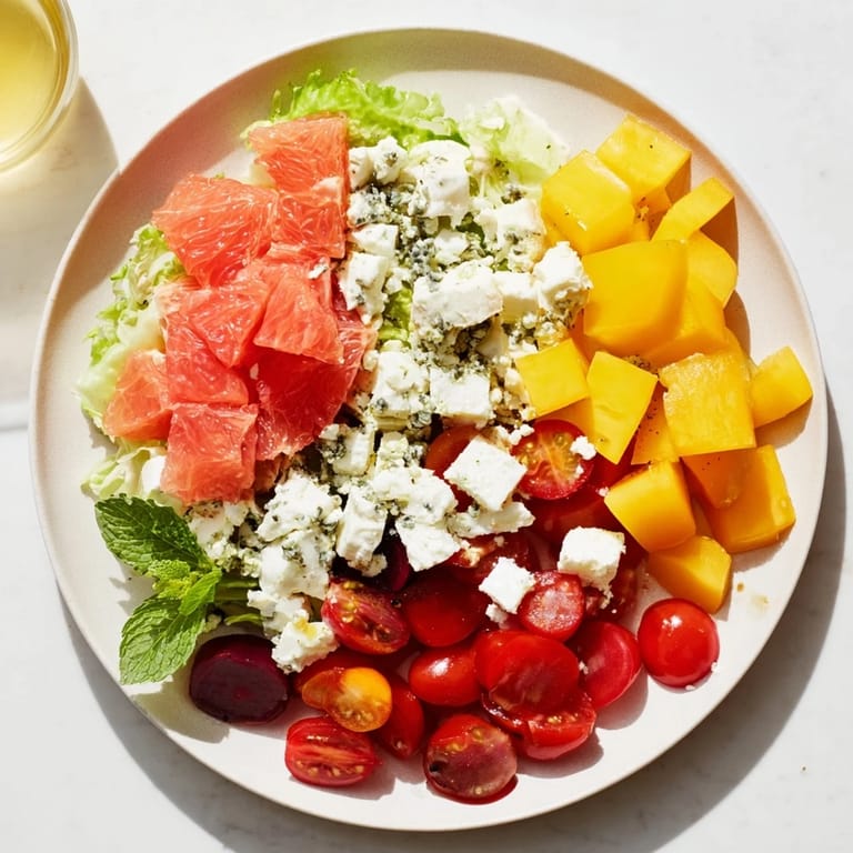 Get ready for a delicious Baby Shower Pastel Palette Salad, featuring a stunning array of colorful, fresh ingredients.