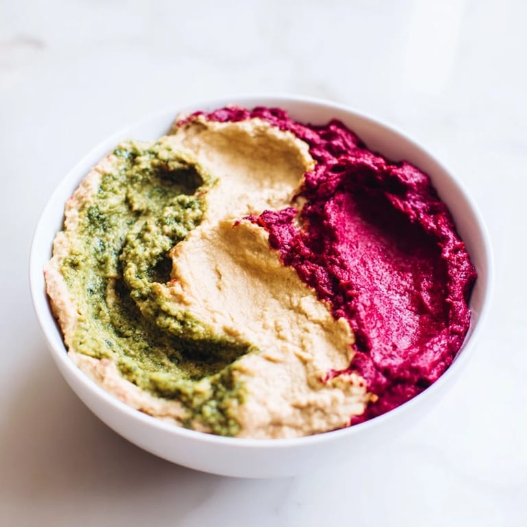Close-up of a marbled swirl dip, showcasing the colorful pattern alongside crunchy cracker selections.