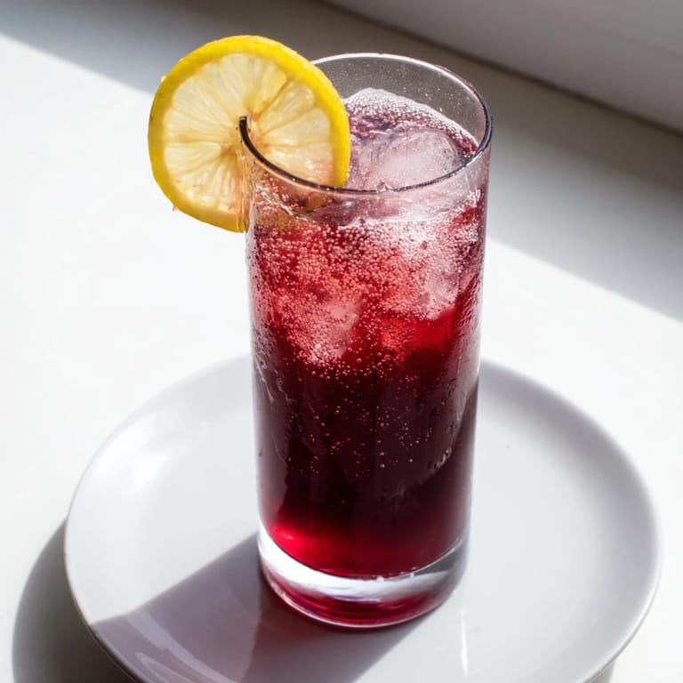 Tart cherry-red Sleepy Girl Mocktail, a simple, delicious American beverage to help you sleep soundly.