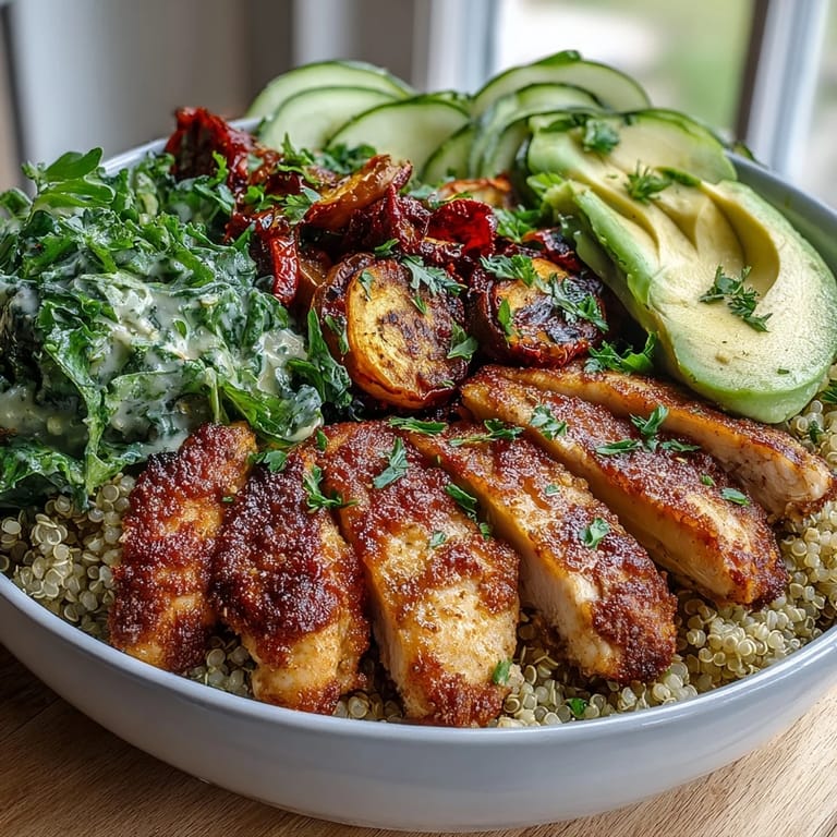 Served in a shallow ceramic bowl, this gluten-free main dish looks ready for a healthy dinner.