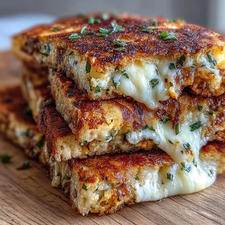 Sizzling brown butter garlic naan grilled cheese served warm, perfect for pairing with tomato soup.