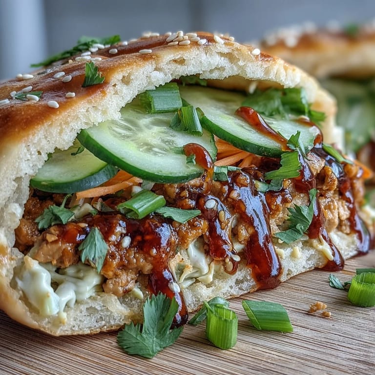 Inside warm naan, Korean-seasoned ground turkey meets crunchy cucumbers, while a vibrant gochujang mayo adds a creamy, spicy kick to this fusion dish.