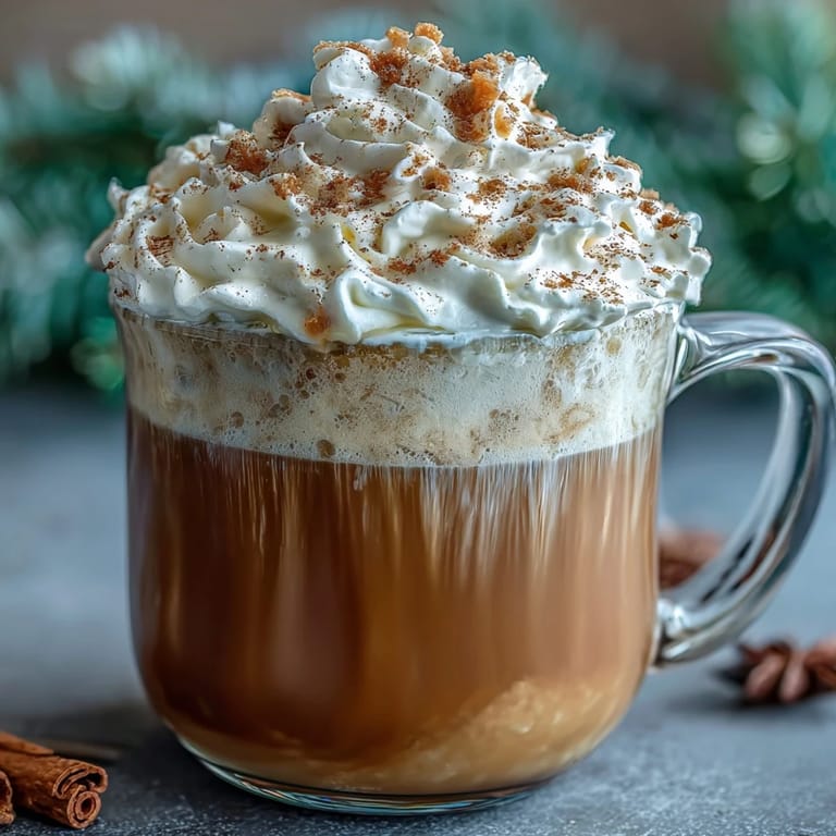 Rich and aromatic holiday chai latte featuring black tea, cinnamon, cloves, and ginger, served steaming hot in a cozy mug.  