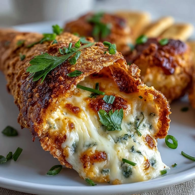 Creamy cheese-filled cracker cones shaped like carrots, garnished with chives, ideal for festive gatherings and vegetarian appetizers.