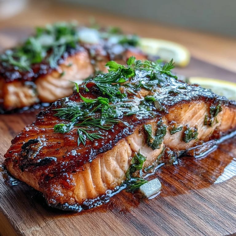 Juicy salmon fillet cooked on a cedar plank, infused with bright lemon zest and dill, offering a flavorful summer barbecue dish.