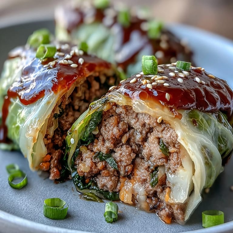 Classic Korean cabbage rolls packed with spicy beef mixture, steamed to perfection, and paired with a bold dipping sauce.