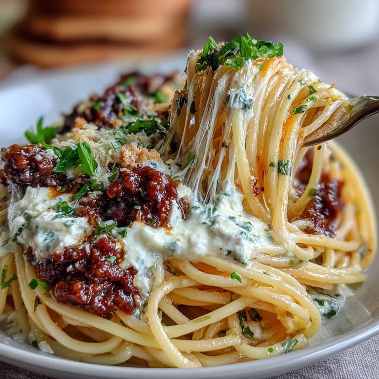 Comforting baked Million Dollar Spaghetti topped with melted cheese, perfect for family dinners or potlucks.