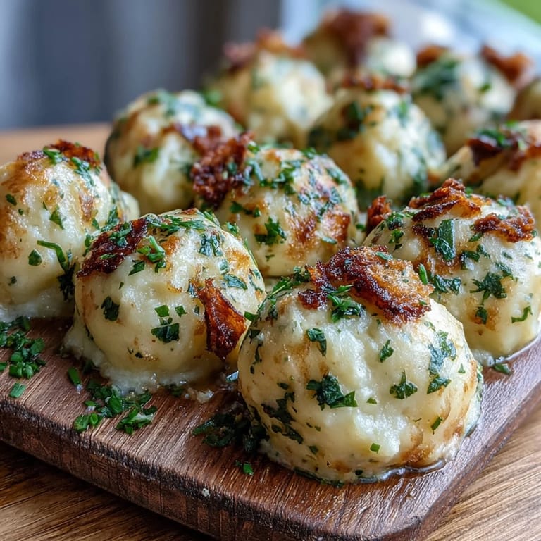 Golden-brown German Potato Dumplings, a comforting side dish for any meal.