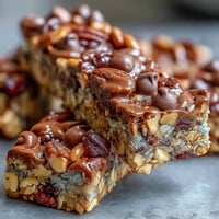 No-Bake Granola Energy Bars with oats, nuts, and dried fruit, ready for a quick, healthy snack.  